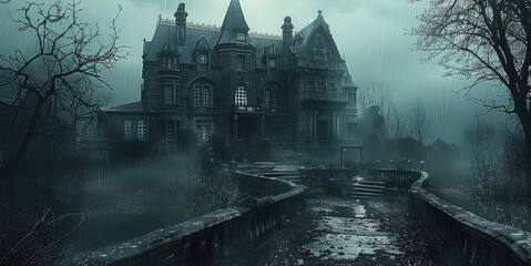 Nobles mansion, dark and gloomy fantasy.