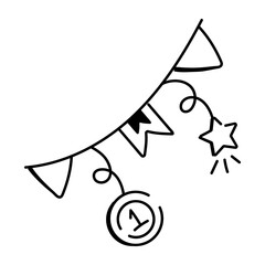 Ornaments icon in drawing style 
