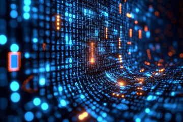 Obraz premium Digital Technology background of data and network