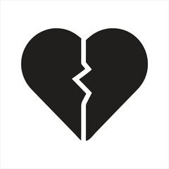 Broken heart icon. Love icon