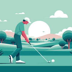 players playing golf vector