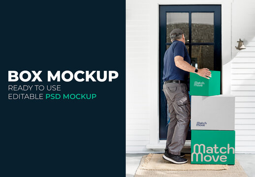 Moving Boxes Mockup
