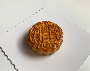 baked lotus paste red bean green tea durian color mooncake with egg yolk in traditional shape lantern china mid autumn festival halal product pastry sweet vegan gluten free food menu cafe restaurant
