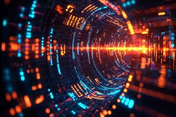 Obraz premium Digital Technology background of data and network