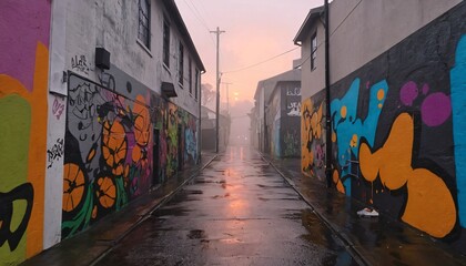 Fototapeta premium alleys with street art
