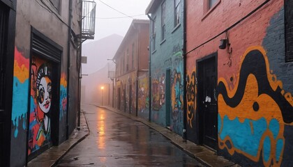 Fototapeta premium alleys with street art