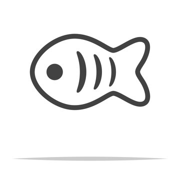recommend clip art: Fish shaped cracker outline icon transparent vector isolated