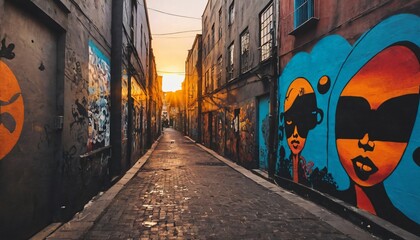 Fototapeta premium alleys with street art