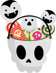 Obraz premium Halloween Candy Bucket Illustration