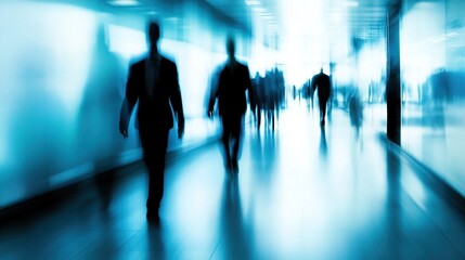 Blurred Figures in Urban Setting