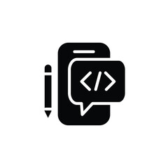 mobile coding app solid icon vector design good for web or mobile app