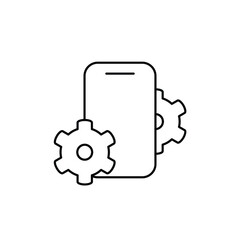 mobile setting app thin outline icon vector design good for web or mobile app