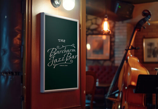 Bar Poster Sign Mockup With Generative AI
