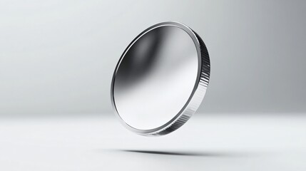 Shiny 3D Silver Coin Illustration