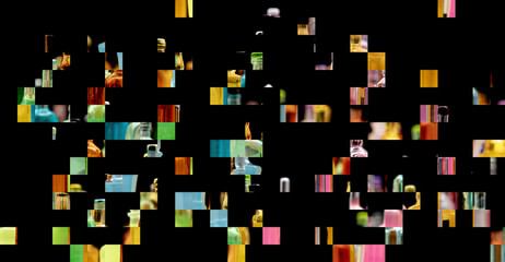 abstract colorful mozaic tiles, illustration design