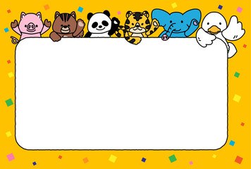 可愛い動物さんたちからのメッセージフレームB