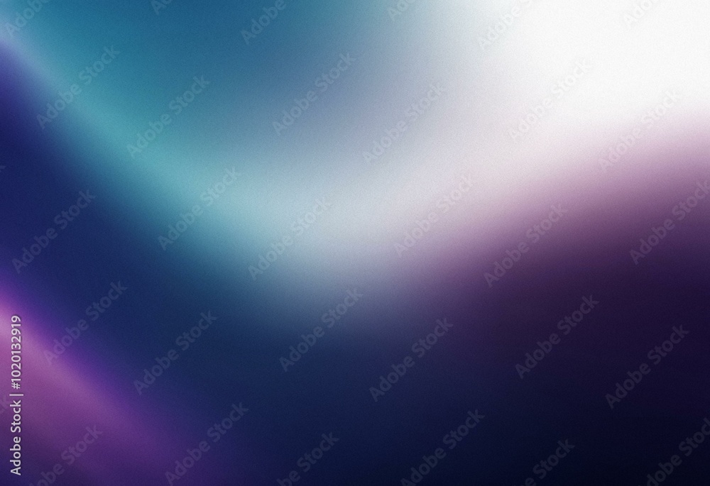 Poster an abstract blue, purple and white gradient background with a grainy texture.