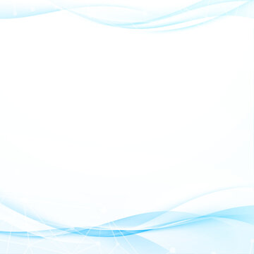 Blue modern halftone smoke lines over opaque connected dots - vector illustration