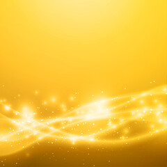 Bright ripe orange background with magical soft swooshy smoke lines and scattered sparkles - Vector illustration