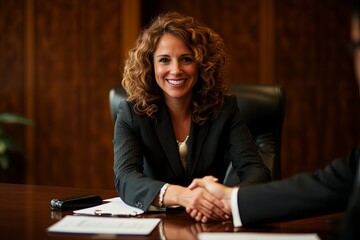 Confident businesswoman in a professional meeting