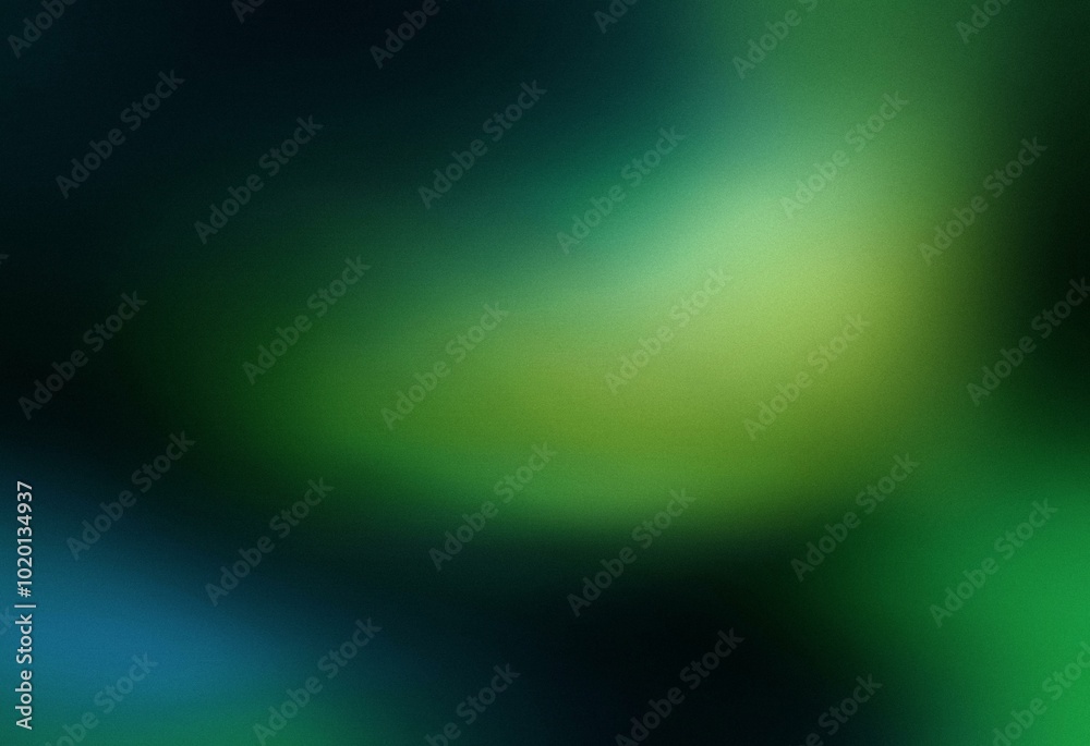 Poster an abstract design with a grainy, dark green gradient background.