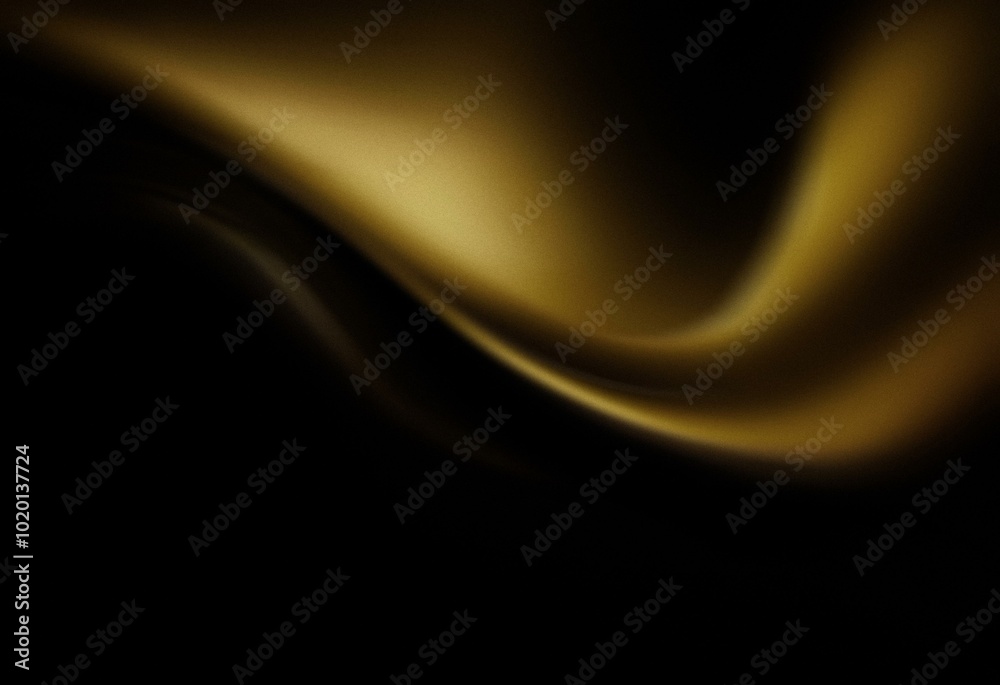 Poster A grainy, abstract gold gradient swoops across a black background, creating a deluxy, design.