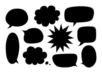 Set of quote frames. Hand drawn vector illustration. Collection of text frames. Isolated objects on white background.