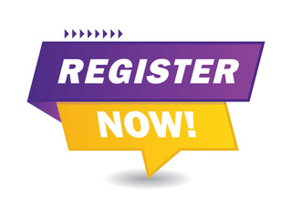 register now banner vector design
