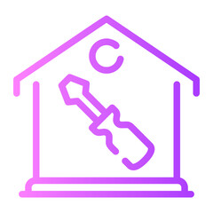 renovation Line Gradient Icon