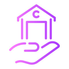 smart house Line Gradient Icon