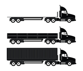 truck trailer black vector design