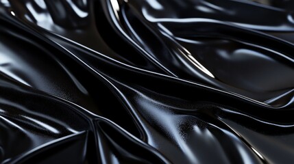 An abstract, glossy black texture with faint lighting