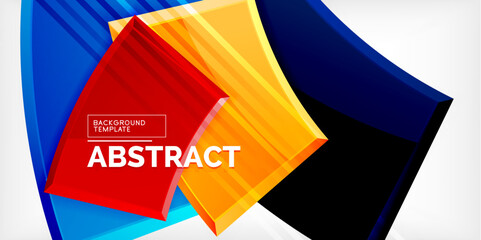 Round 3d shapes, plates background. Creative composition design template