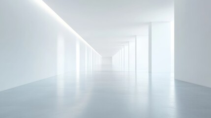 Fototapeta premium Bright empty white space with smooth lighting,