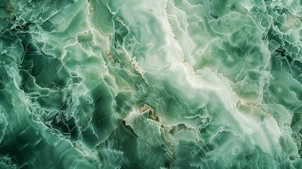 Obraz premium Green Marble Stone with Veins and Patterns