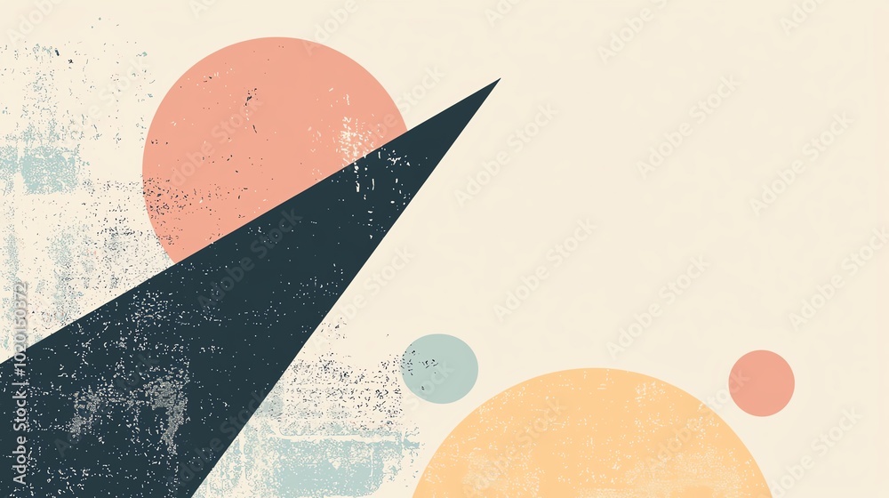 Poster simple minimalist poster with geometric shapes and soft colors