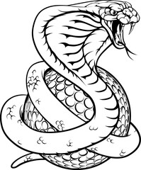 Fototapeta premium A cobra snake golf ball sports team cartoon animal mascot