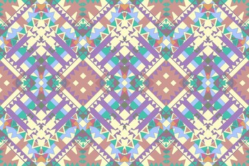 Ethnic seamless patterns with simple shapes. Tribal and ethnic fabrics. African, American, Mexican, Indian styles. Simple geometric pattern elements are best used in web design, textile printing.