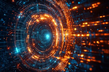 Obraz premium Digital Technology background of data and network