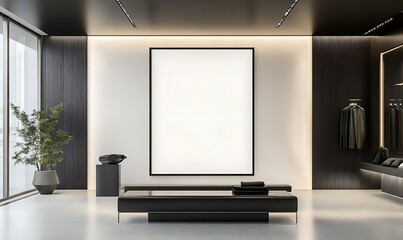 Modern Interior Design with Empty Frame