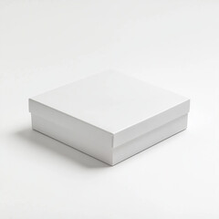 A sleek white box with a minimalist look, perfect for packaging gifts or storing items in a modern style.