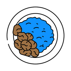 curry dish indian cuisine line icon vector. curry dish indian cuisine sign. isolated symbol illustration