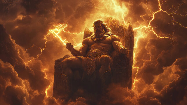 Zeus god of sky and thunder in ancient Greek mythology background