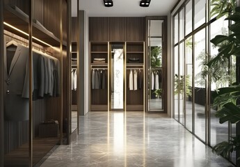 Modern Walk-In Closet.