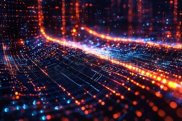 Fototapeta premium Digital Technology background of data and network