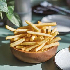 french fries on a white plate