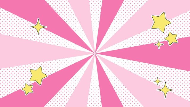 広がる線と星のループアニメーション