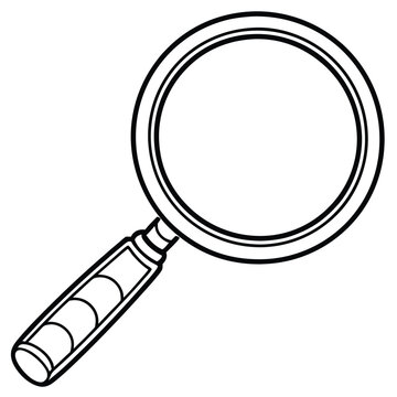 recommend clip art: Search magnifying glass vector line art
