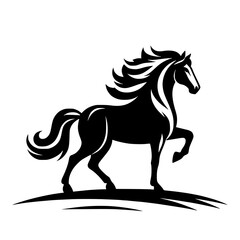 Horse body vector silhouette 