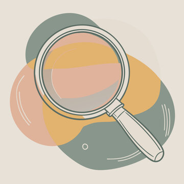 recommend clip art: Search magnifying glass vector line art
